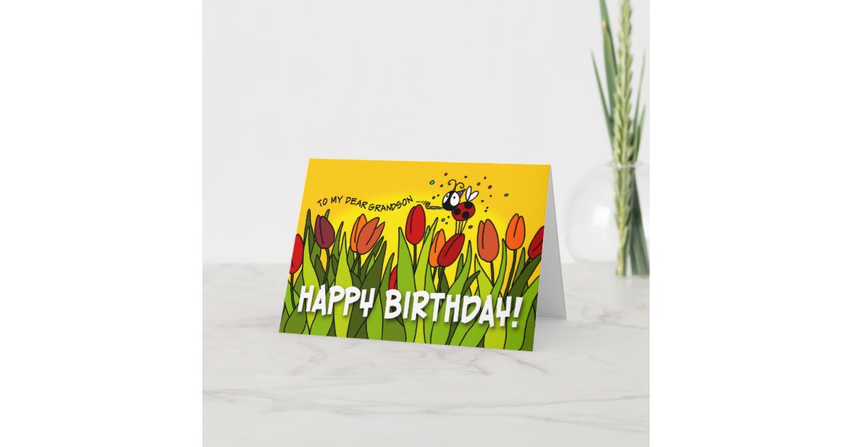 Carte Joyeux Anniversaire A Mon Cher Petit Fils Zazzle Ca