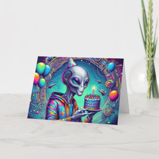 Carte Joyeux anniversaire à mon Humain Favori | ALIEN (Devant)