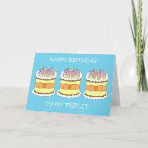 Carte Joyeux anniversaire à mon triplet