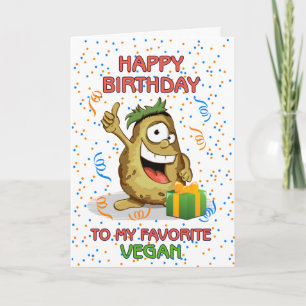 Carte Joyeux Anniversaire À Mon Végétan Favori