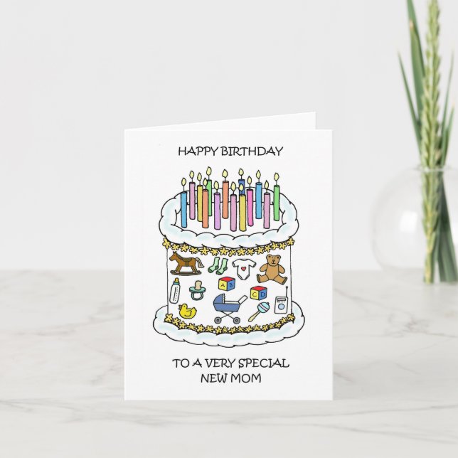 Carte Joyeux anniversaire à New Mom (Devant)