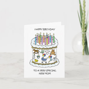 Carte Joyeux anniversaire à New Mom