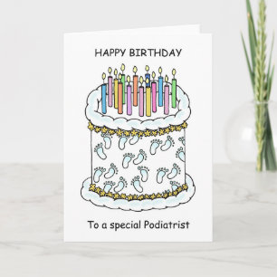 Carte Joyeux anniversaire à podiatrist Cake and Candles