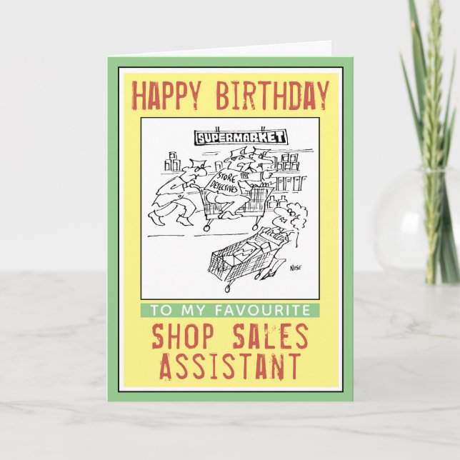 Carte Joyeux anniversaire à un assistant commercial. (Devant)
