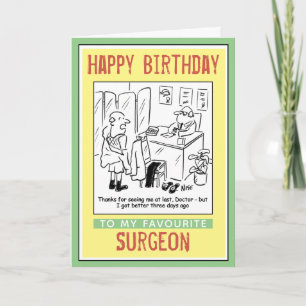 Carte Joyeux anniversaire à un chirurgien