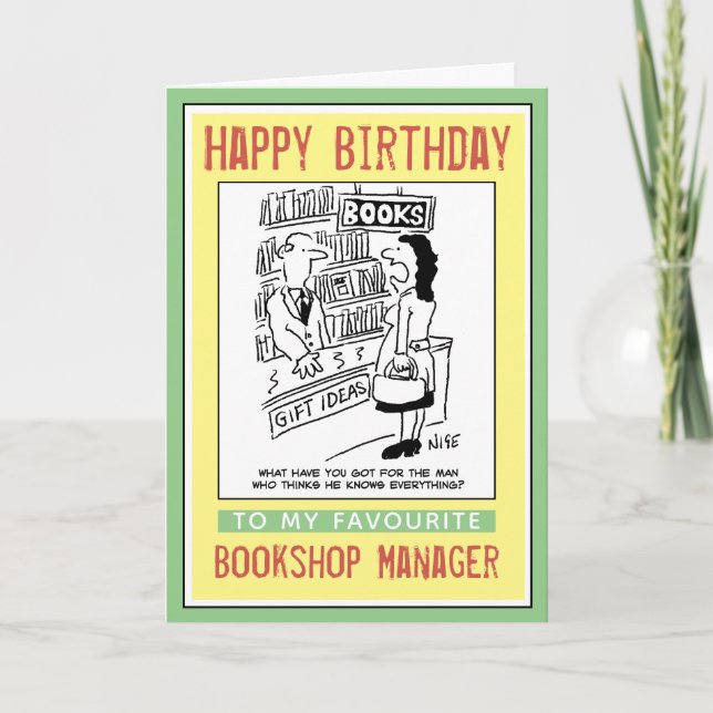Carte Joyeux anniversaire à un directeur de librairie (Devant)