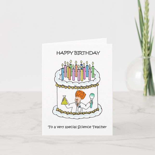Carte Joyeux anniversaire à un enseignant de sciences (Devant)