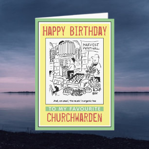 Carte Joyeux anniversaire à un gardien de Churchwarden o