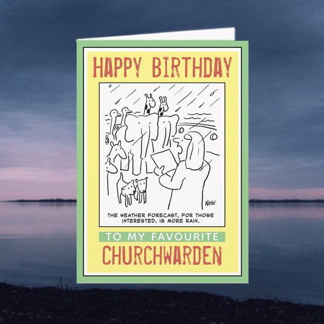 Carte Joyeux anniversaire à un gardien de l'église ou à  (Créateur téléchargé)