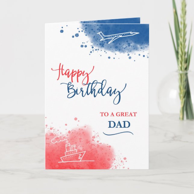 Carte Joyeux anniversaire à un grand papa couleur rouge (Devant)