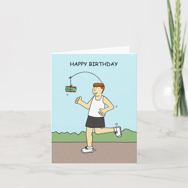 Carte Joyeux anniversaire à un Humour de coureur masculi (Devant)