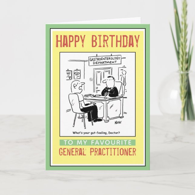 Carte Joyeux anniversaire à un médecin généraliste (Devant)