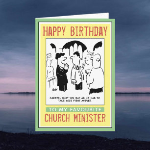 Carte Joyeux anniversaire à un ministre ou prêtre de l'É