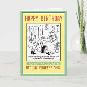 Carte Joyeux anniversaire à un professionnel Médicale