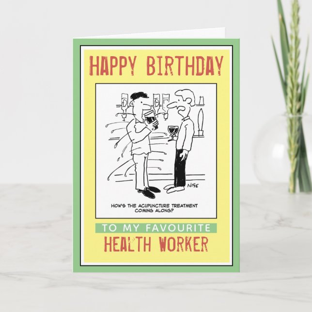 Carte Joyeux anniversaire à un travailleur de la santé (Devant)