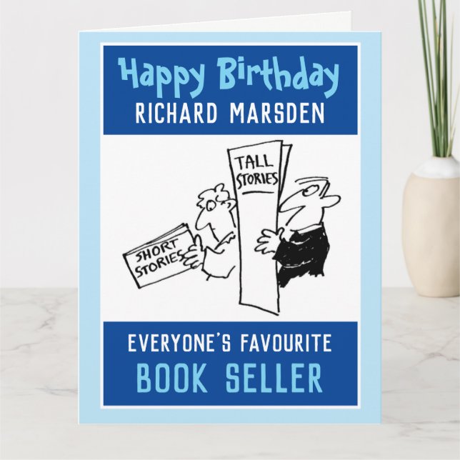 Carte Joyeux anniversaire à un vendeur de livres (Devant)