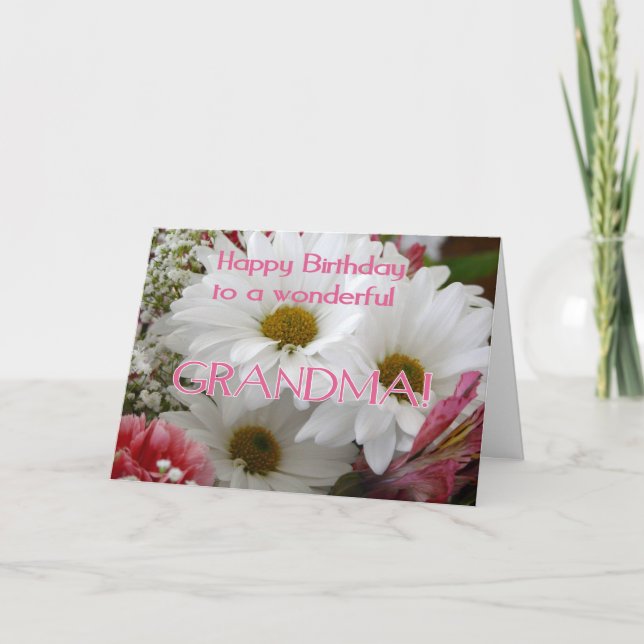 Carte Joyeux anniversaire à une grand-mère merveilleuse! (Devant)