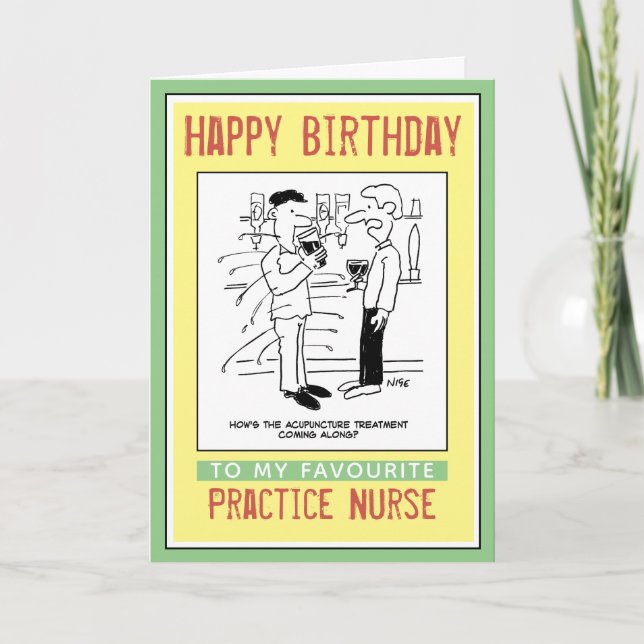 Carte Joyeux anniversaire à une infirmière de pratique (Devant)