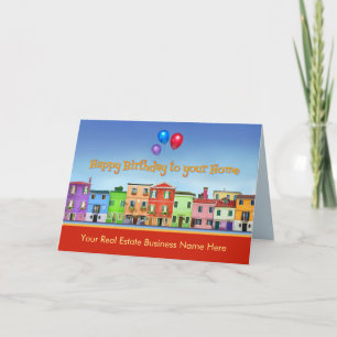 Carte Joyeux anniversaire à votre maison de Realtor