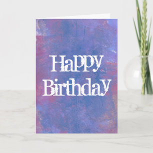 Carte Joyeux anniversaire Abstrait en bleu, violet et ro