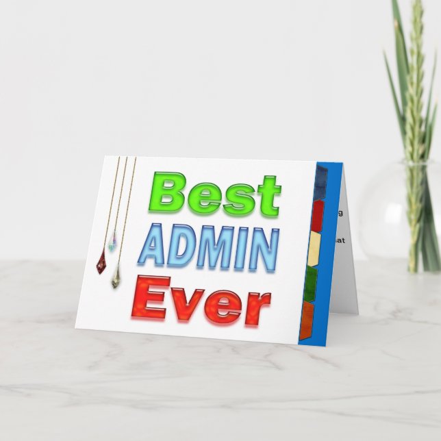 Carte Joyeux Anniversaire Admin Professionnel Meilleur A (Devant)