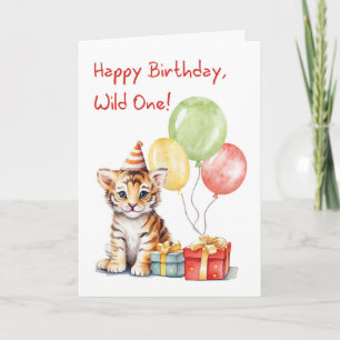 Carte Joyeux Anniversaire Adorable Tigre du Bengale avec