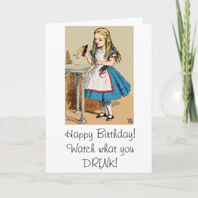 Carte Joyeux anniversaire Alice au pays des merveilles (Devant)