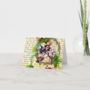 Carte Joyeux Anniversaire Allemand Script Pansy Coffee S