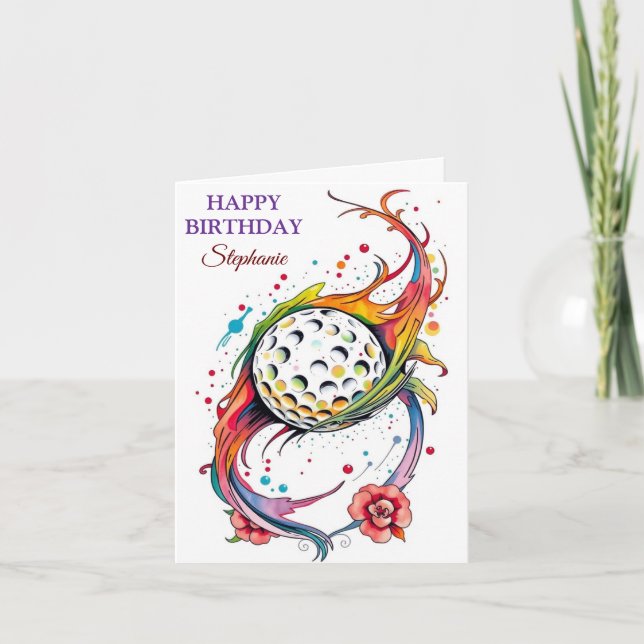 Carte Joyeux Anniversaire Amateurs de balle de golf (Devant)