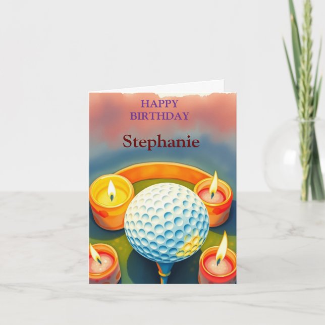 Carte Joyeux Anniversaire Amateurs de balle de golf (Devant)