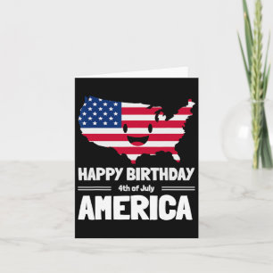 Carte Joyeux anniversaire Amérique 4 juillet Drapeau amé
