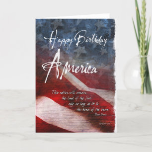 Carte Joyeux anniversaire Amérique, quatrième de Juillet