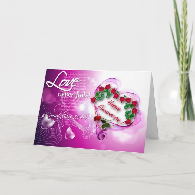 Carte Joyeux Anniversaire - Amour (Chrétien) (Devant)