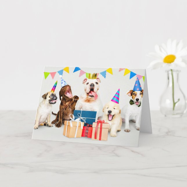 Carte Joyeux Anniversaire Animaux de fêtes sauvages (Petite plante)