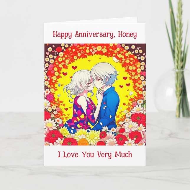 Carte Joyeux anniversaire | Anime Couple (Devant)