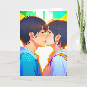 Carte Joyeux anniversaire   Anime Kiss