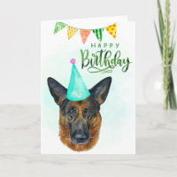 Joyeux Anniversaire Aquarelle Berger Allemand