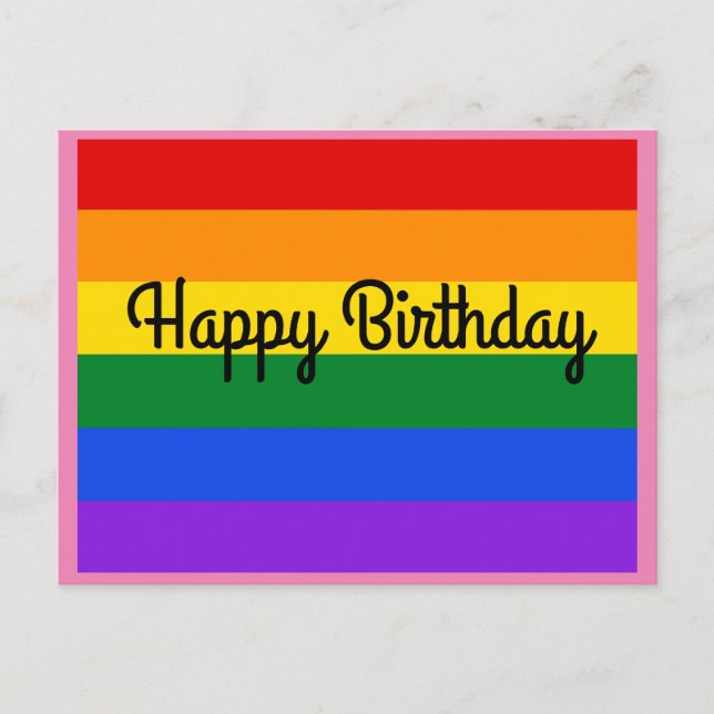 Carte Joyeux Anniversaire Arc-en-ciel #1 (Devant)