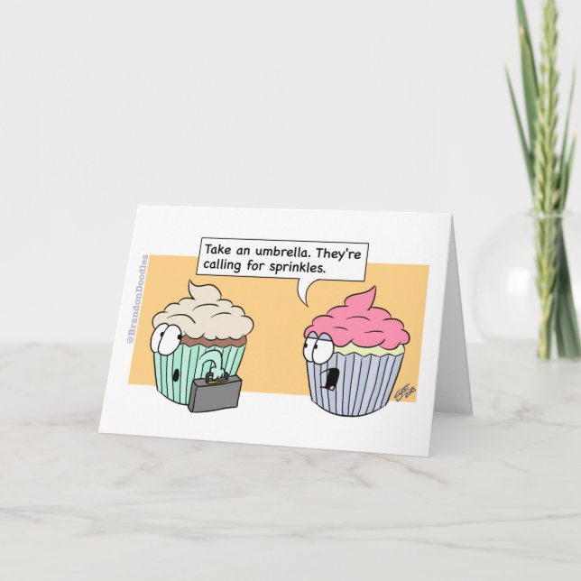 Carte Joyeux Anniversaire - Arrosage de Cupcake (1) (Devant)