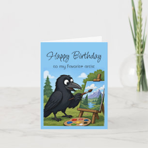 Carte Joyeux Anniversaire Artiste Dessin Animé Amusement