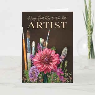 Carte Joyeux Anniversaire Artiste sur Toile Peintre Cart