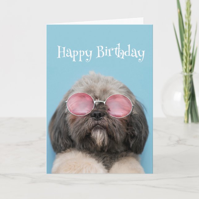 Carte Joyeux anniversaire au chien amusant LÉGENDE (Devant)