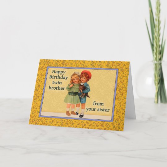 Carte Joyeux Anniversaire Au Frere Jumeau De La Soeur Zazzle Ca