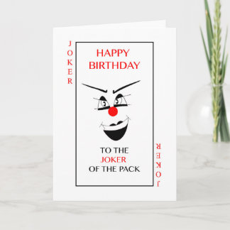 Carte Joyeux anniversaire au JOKER du paquet !