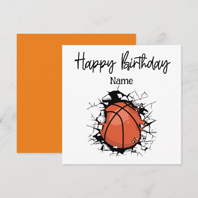 Carte Joyeux anniversaire au joueur de basket-ball (Devant / Derrière)