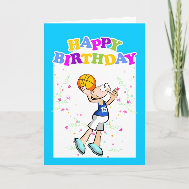 Carte Joyeux anniversaire au meilleur joueur de basket (Devant)