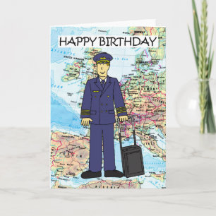 Carte Joyeux anniversaire au pilote