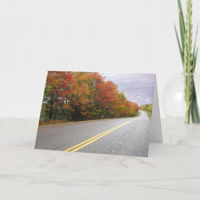 Carte Joyeux anniversaire Auntumn autour du virage (Devant)