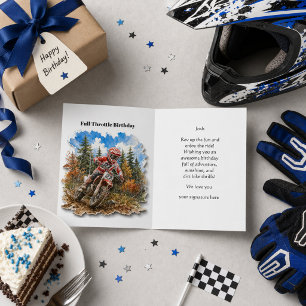 Carte Joyeux anniversaire aux garçons qui font du motocr