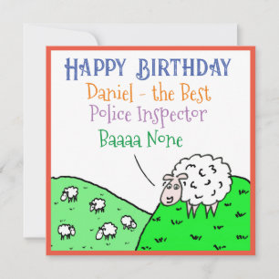 Carte Joyeux Anniversaire avec amusant Mouton Design Ill